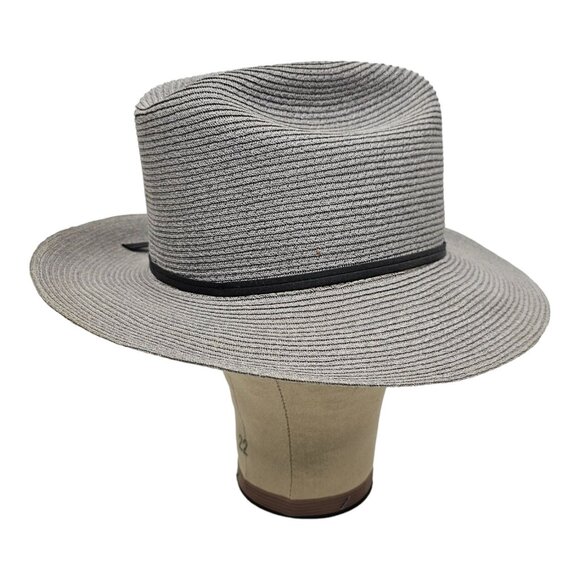 Floppy Panama Hat Size 7 1/4 Custom Made Gray Black Band Beaver Hats Vintage USA - Picture 7 of 12